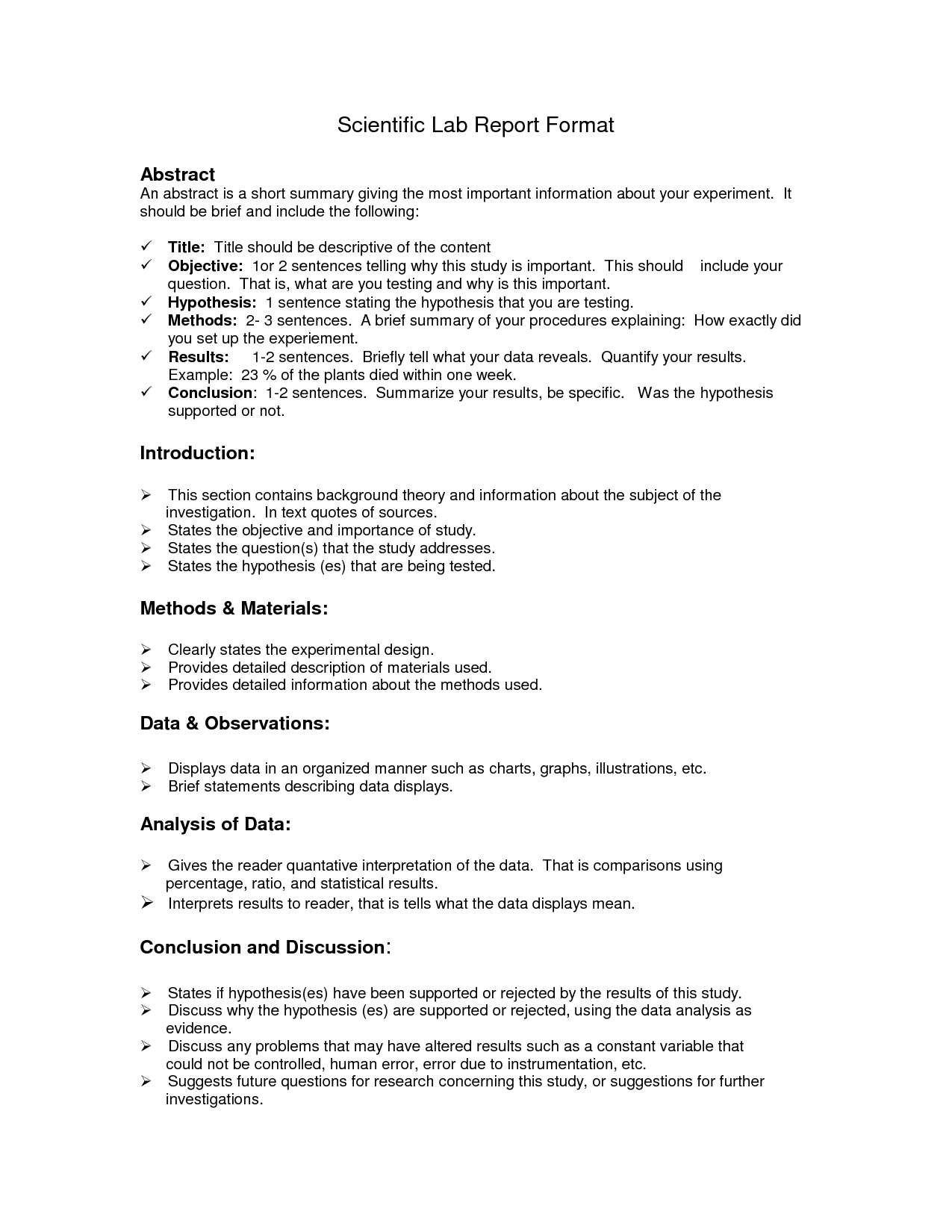 Lab Report Format Doc | Environmental Science Lessons | Lab In Introduction Template For Report