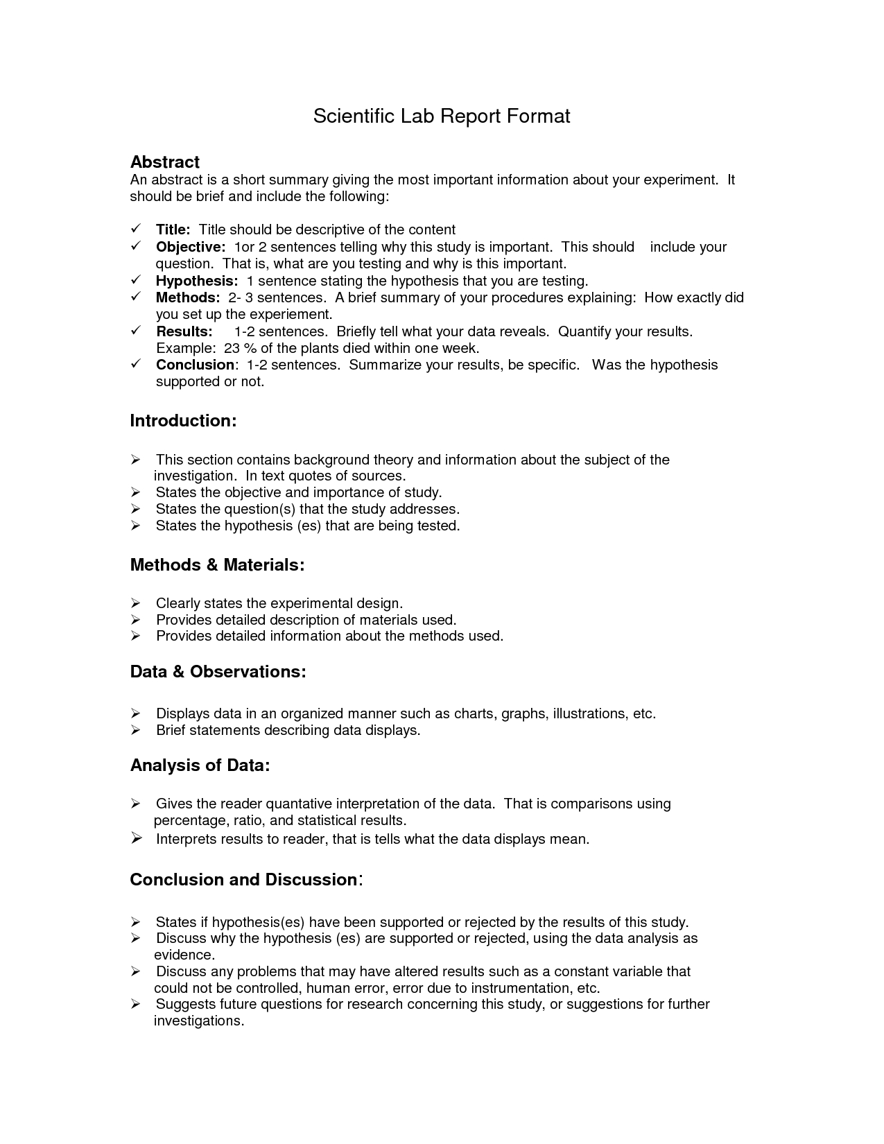 Lab Report Format Doc | Environmental Science Lessons | Lab Throughout Science Experiment Report Template