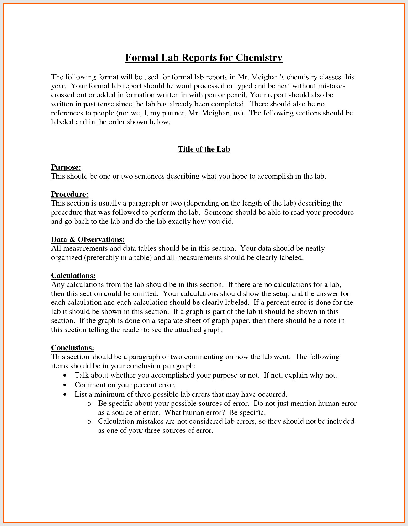 Lab Report Format Engineering – Bushveld Lab Inside Engineering Lab Report Template