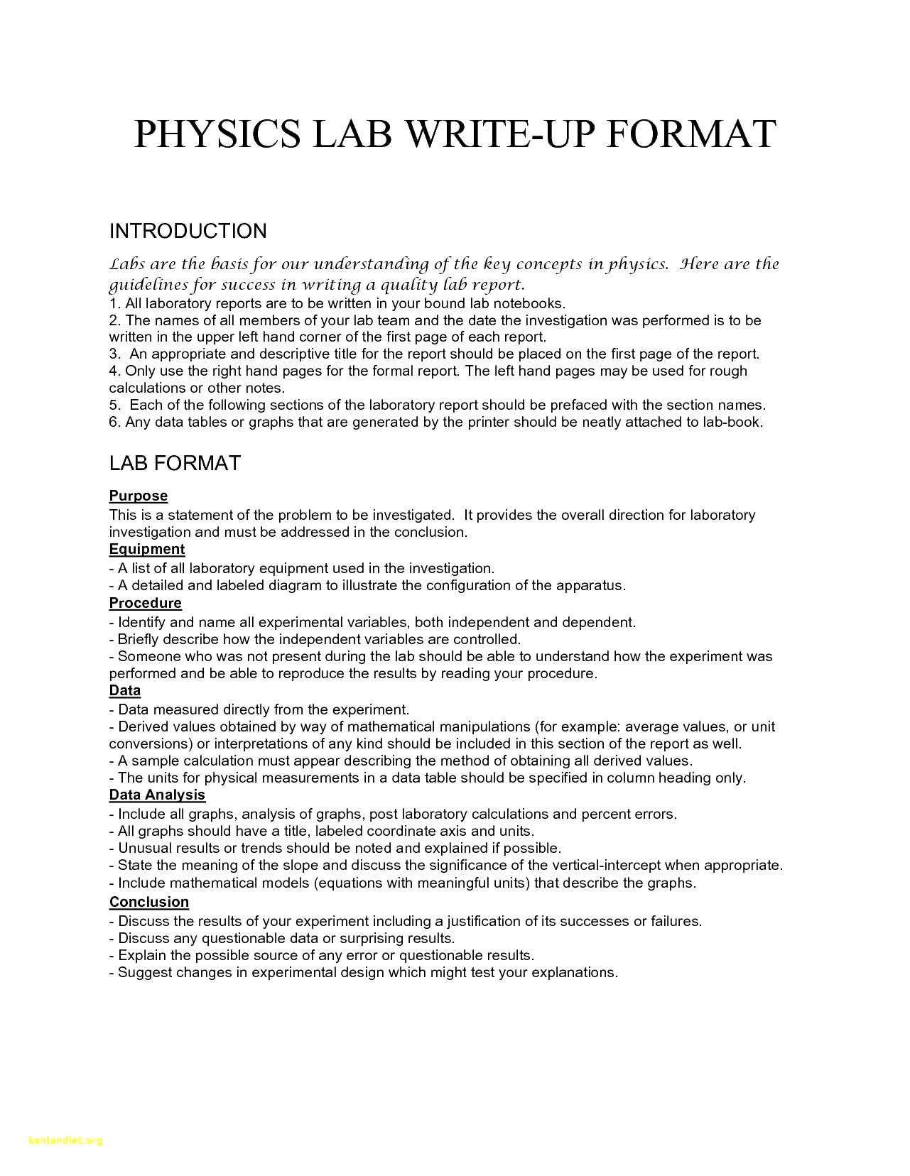 Lab Report Format Engineering – Bushveld Lab With Regard To Physics Lab Report Template