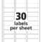 Label Templates 30 Per Sheet – Corto.foreversammi Inside Word Label Template 16 Per Sheet A4