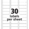 Label Templates 30 Per Sheet – Corto.foreversammi Pertaining To Word Label Template 12 Per Sheet