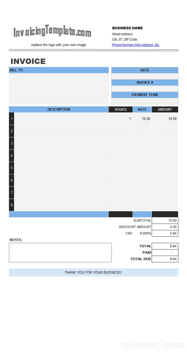 Labor Invoicing Sample With Regard To Invoice Template Word 2010