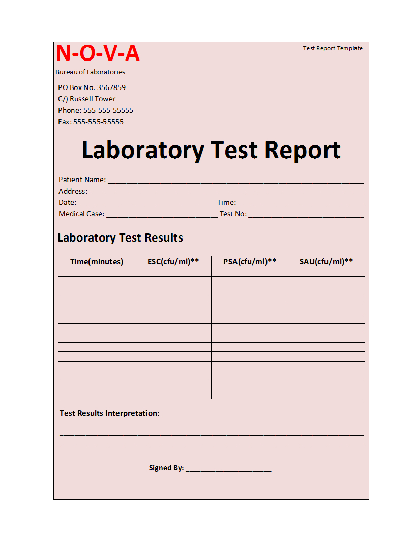 Laboratory Test Report Template Inside Medical Report Within Medical Report Template Free Downloads