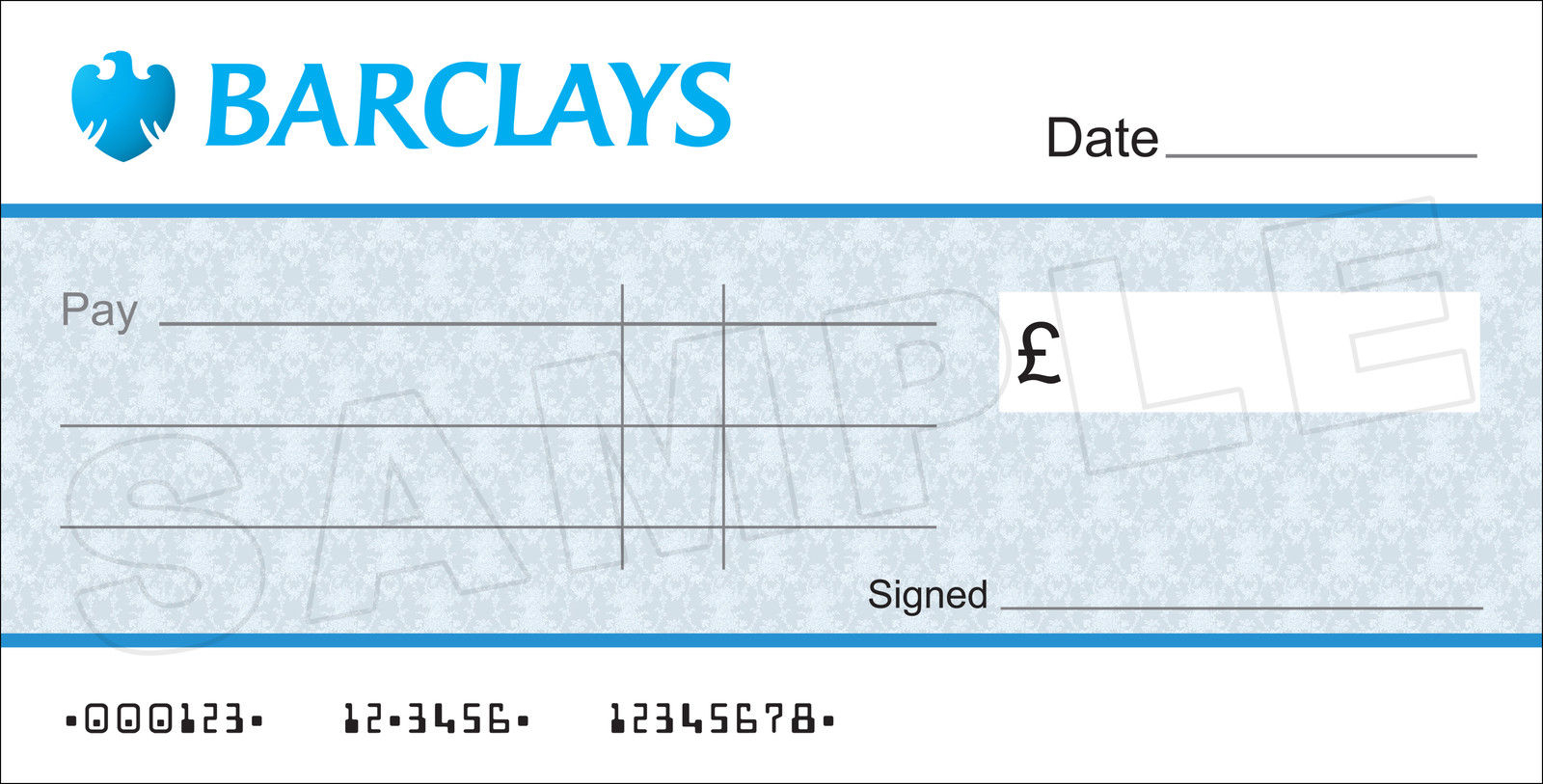Large Blank Barclays Bank Cheque For Charity / Presentation With Large Blank Cheque Template