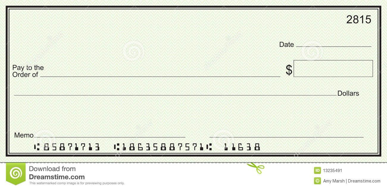 Large Blank Check – Green Security Background Stock Image Intended For Large Blank Cheque Template