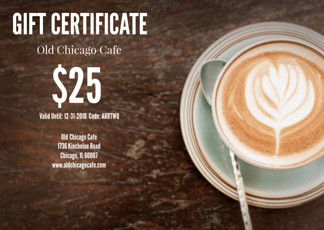 Latte Restaurant Gift Certificate Template | Free Branding With Regard To Restaurant Gift Certificate Template