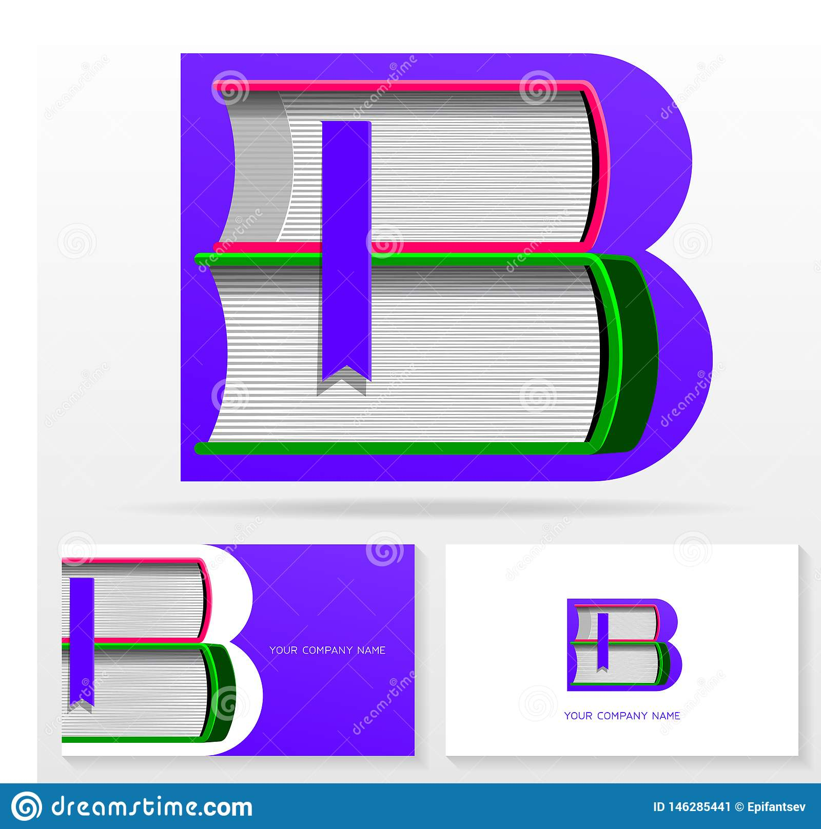 Letter B Logo Design Template. Letter B Made Of Books Regarding Library Catalog Card Template