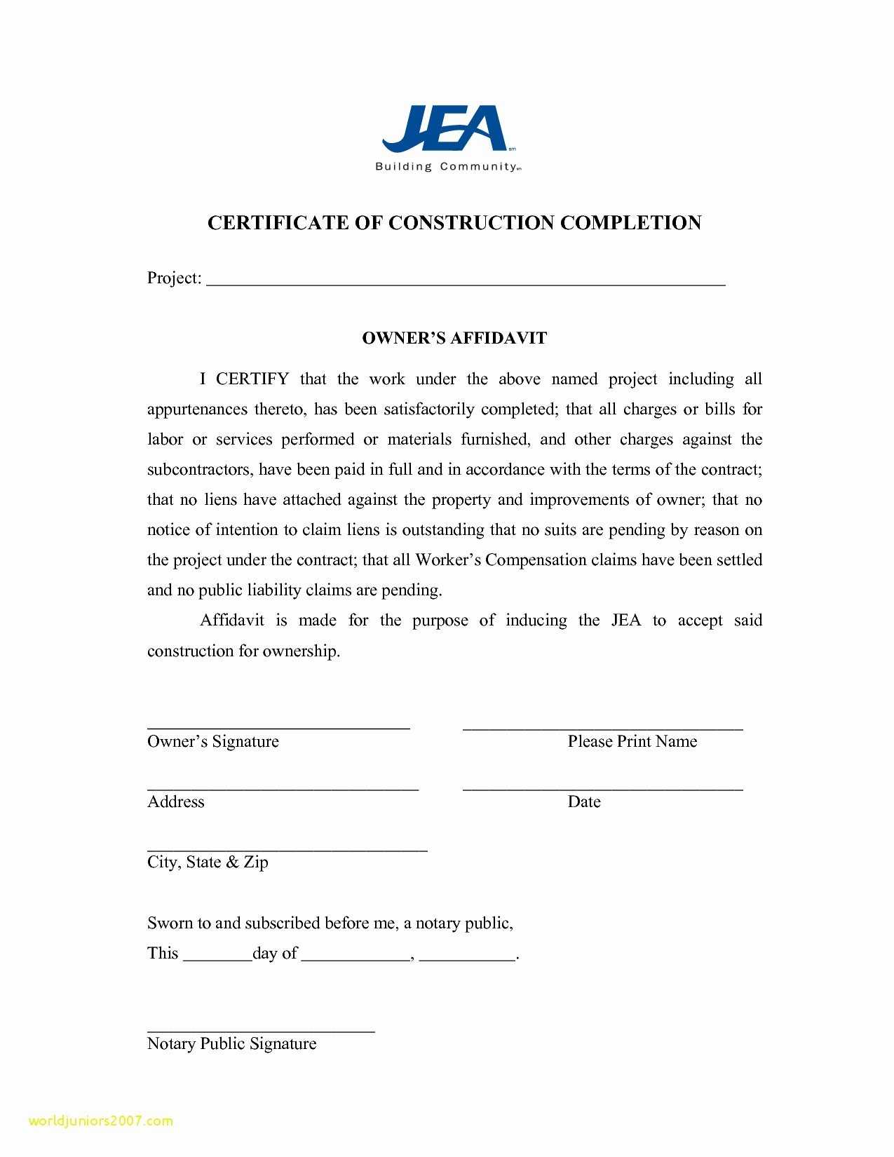 Letter Of Substantial Completion Template Examples | Letter With Regard To Jct Practical Completion Certificate Template