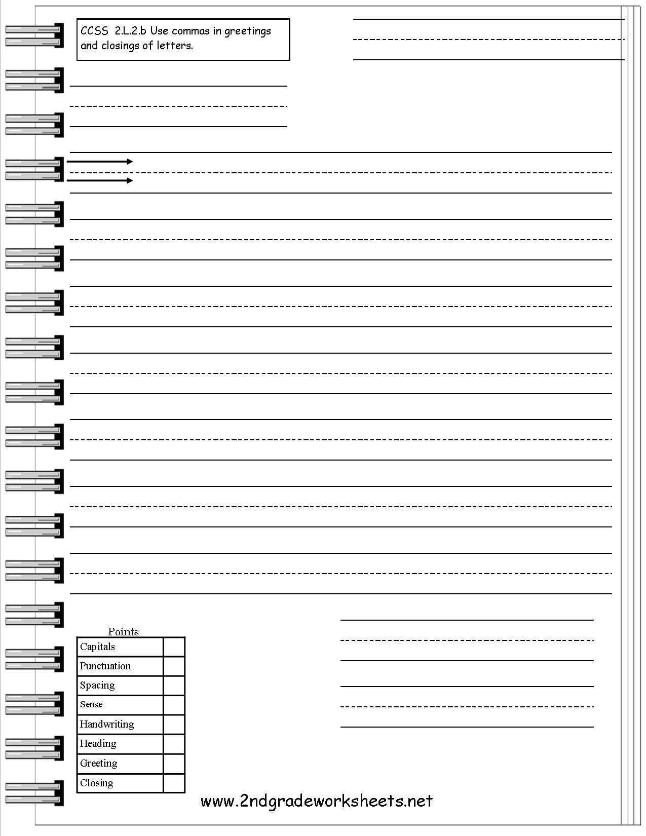 Letters And Parts Of A Letter Worksheet Intended For Blank Letter Writing Template For Kids