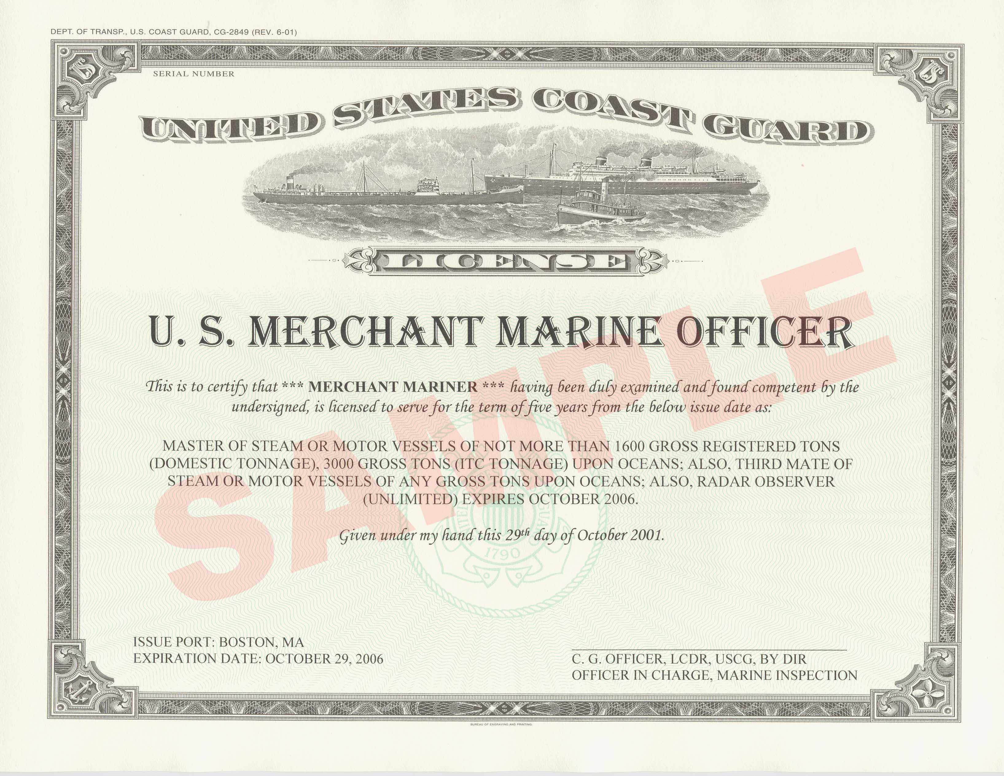 Licensed Mariner – Wikipedia Regarding Certificate Of License Template