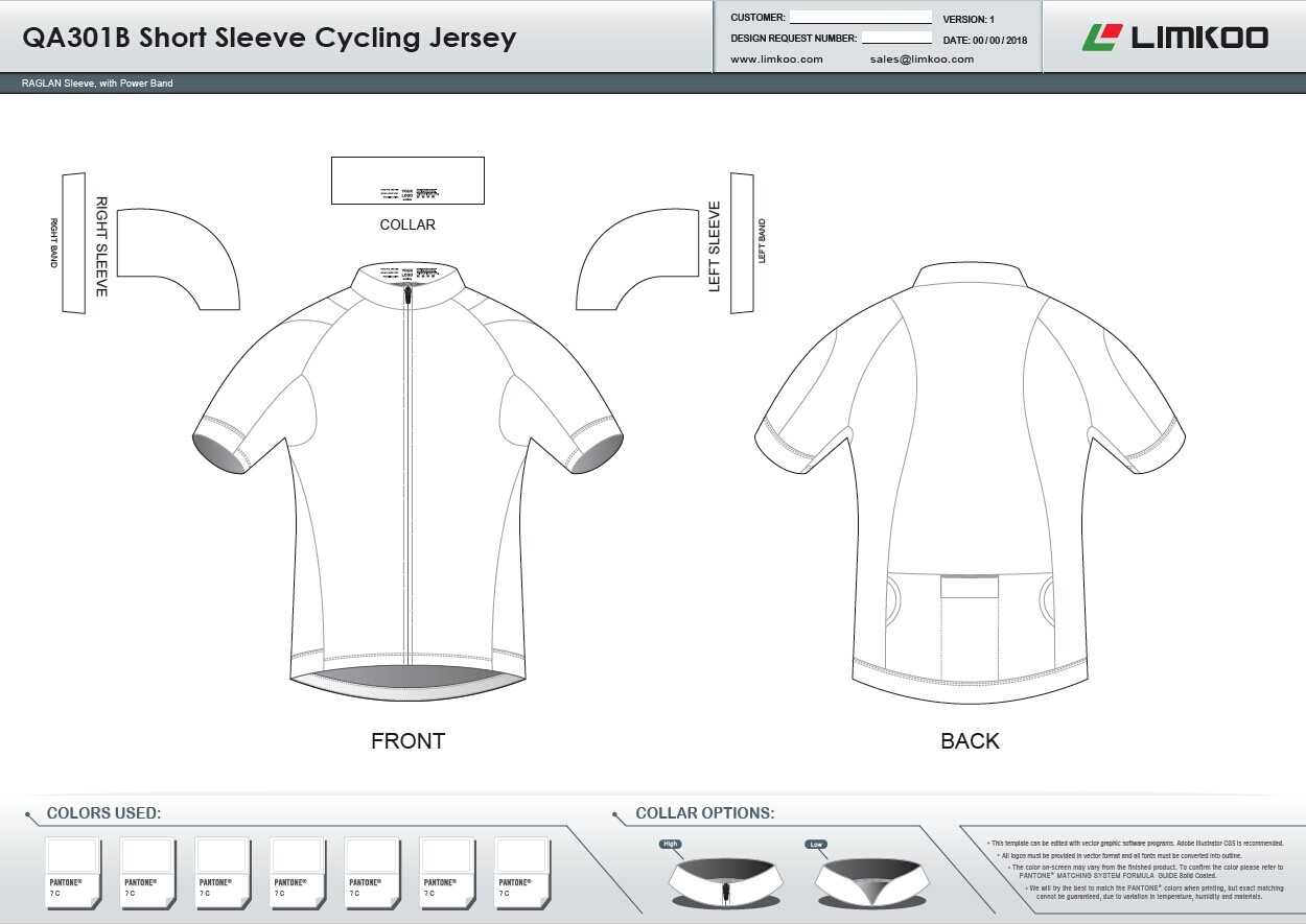 Limkoo Throughout Blank Cycling Jersey Template