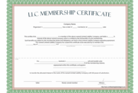 Llc Membership Certificate - Free Template within Certificate Of Ownership Template