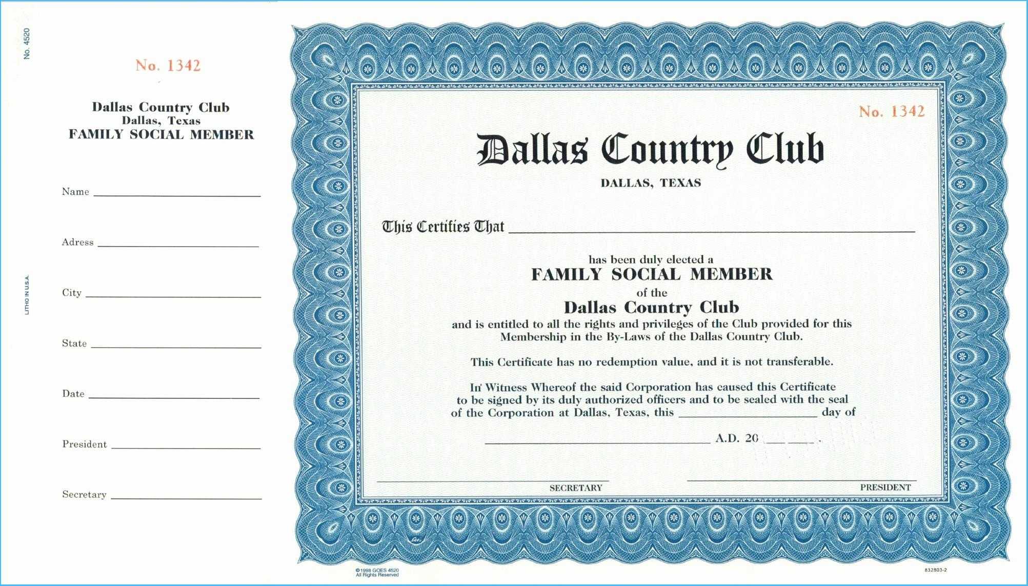 Llc Membership Certificate Template #7061 Inside Llc Membership Certificate Template Word