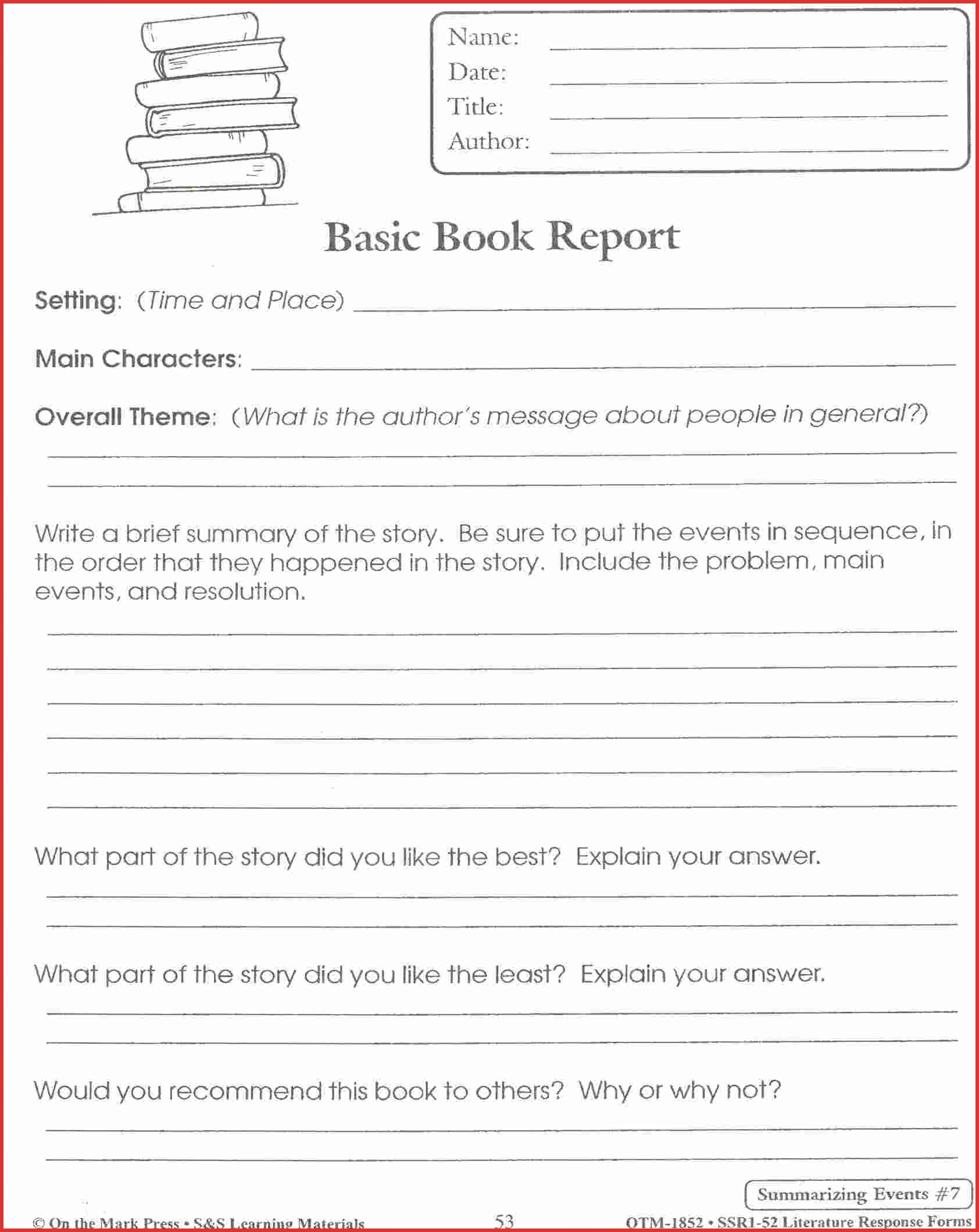 Lovely 4Th Grade Book Report Template | Job Latter Throughout Story Report Template