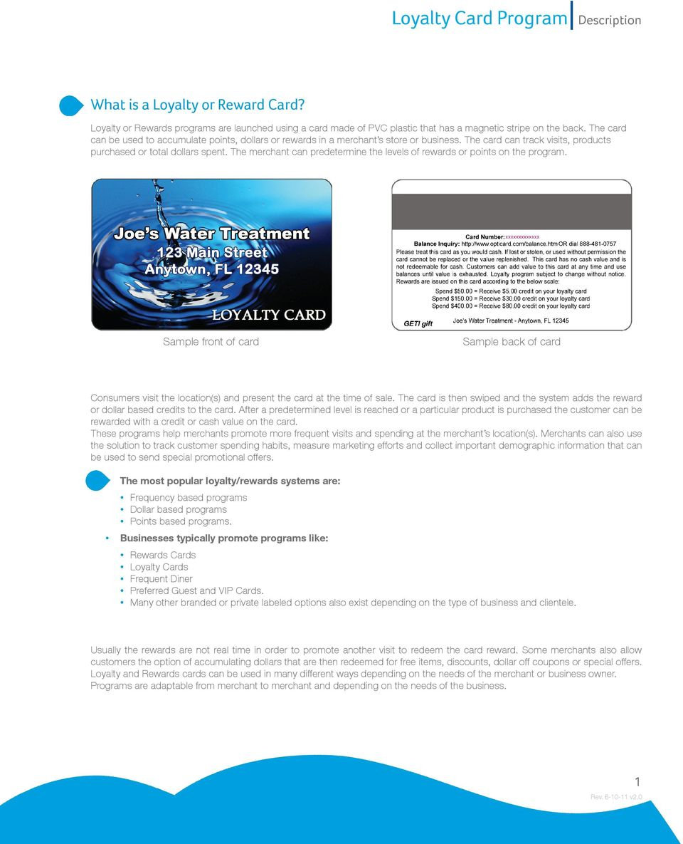Loyalty Card Program Description – Pdf With Frequent Diner Card Template