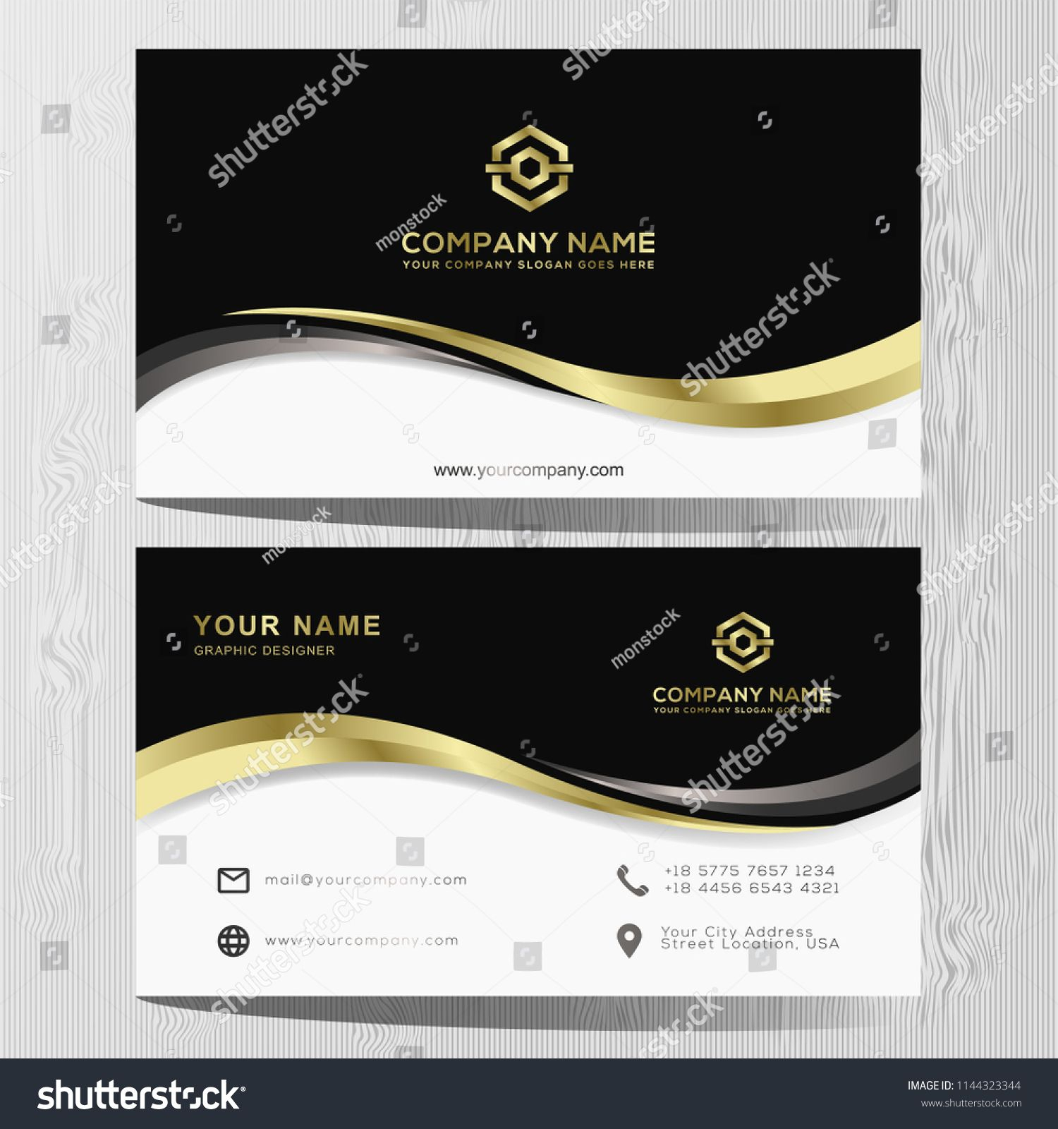 Luxury And Elegant Black Gold Business Cards Template On Regarding Advertising Cards Templates