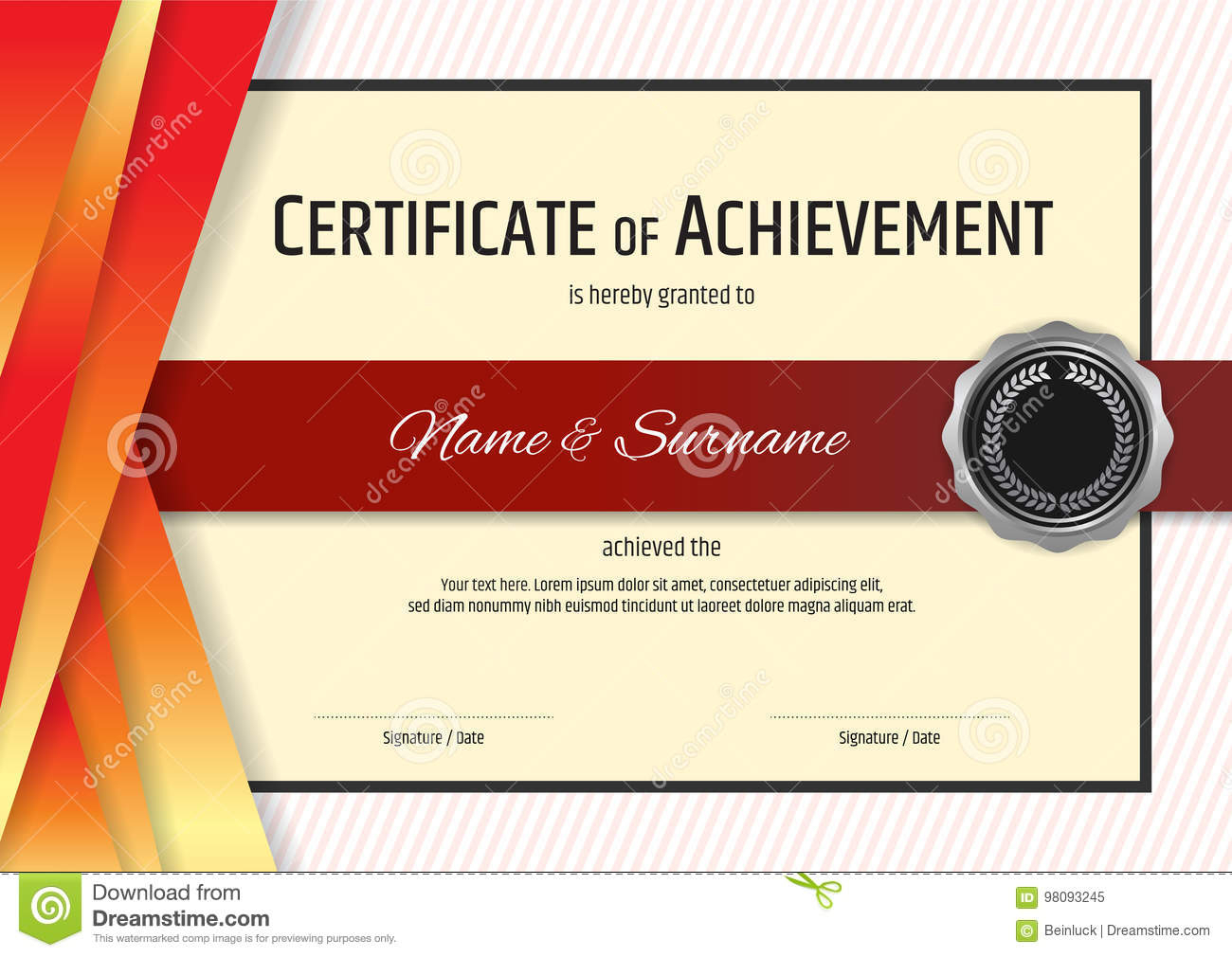 Luxury Certificate Template With Elegant Border Frame With Elegant Certificate Templates Free