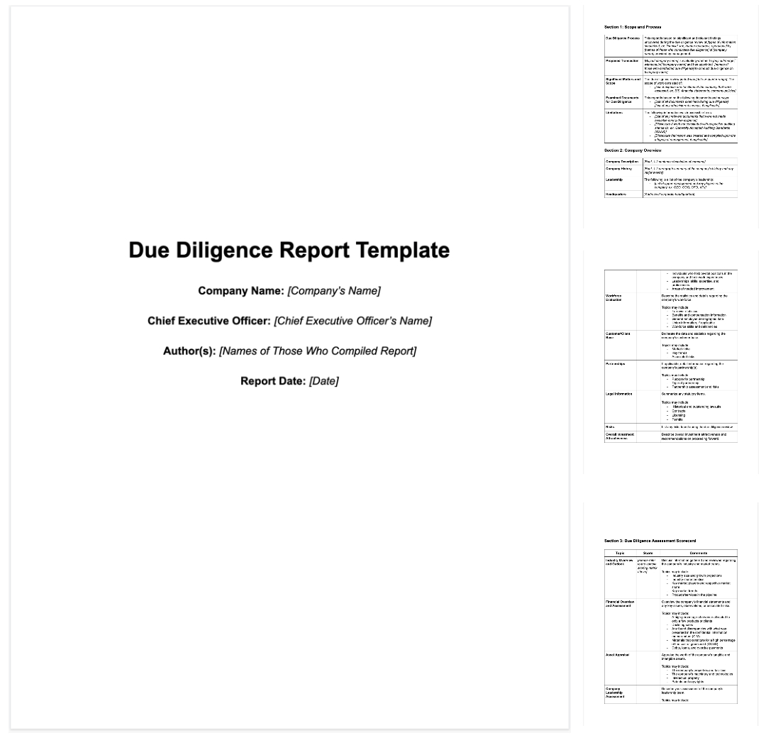 M&a Due Diligence Report [Sample Template + Excel Checklist] Pertaining To Vendor Due Diligence Report Template