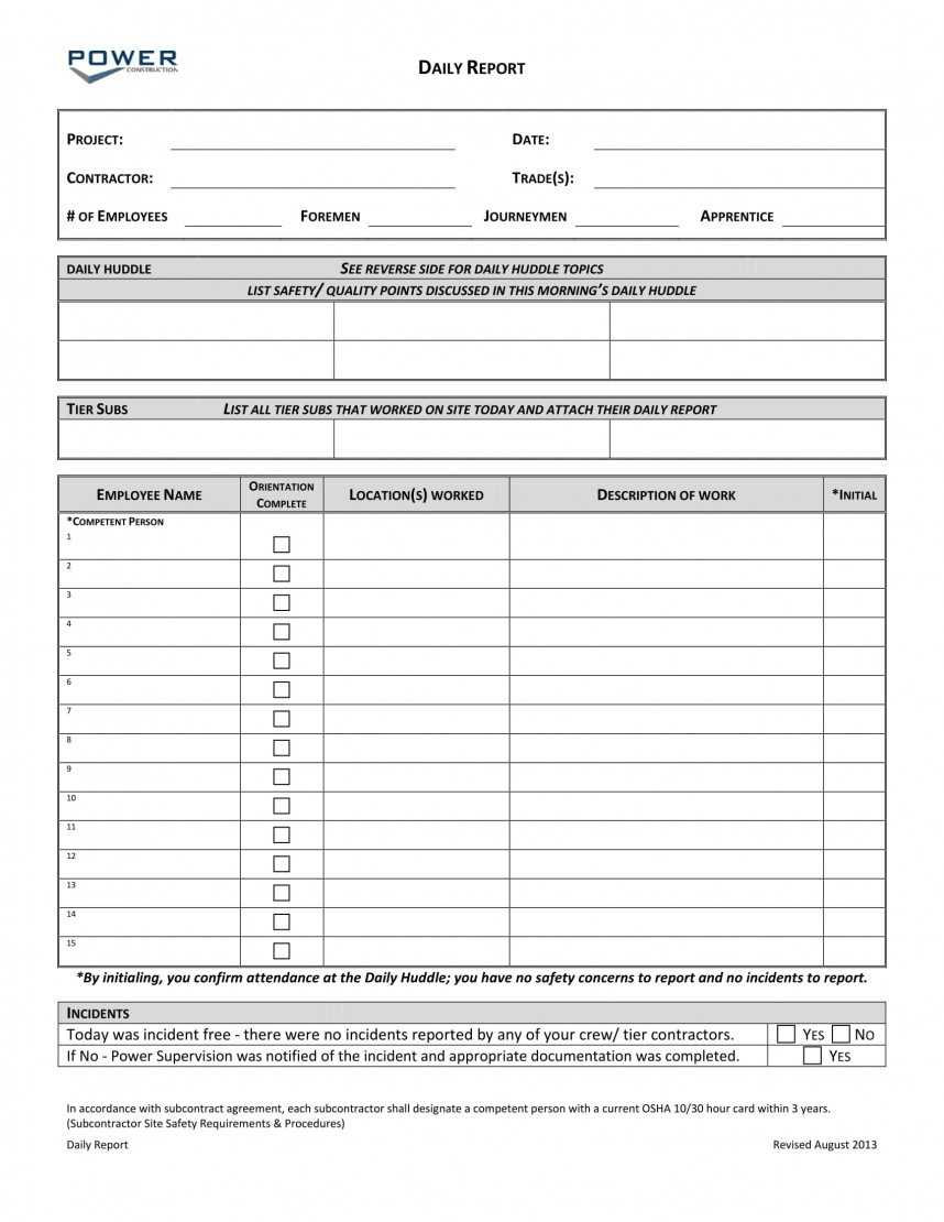 Magnificent Construction Daily Log Template Ideas Form Pdf In Superintendent Daily Report Template