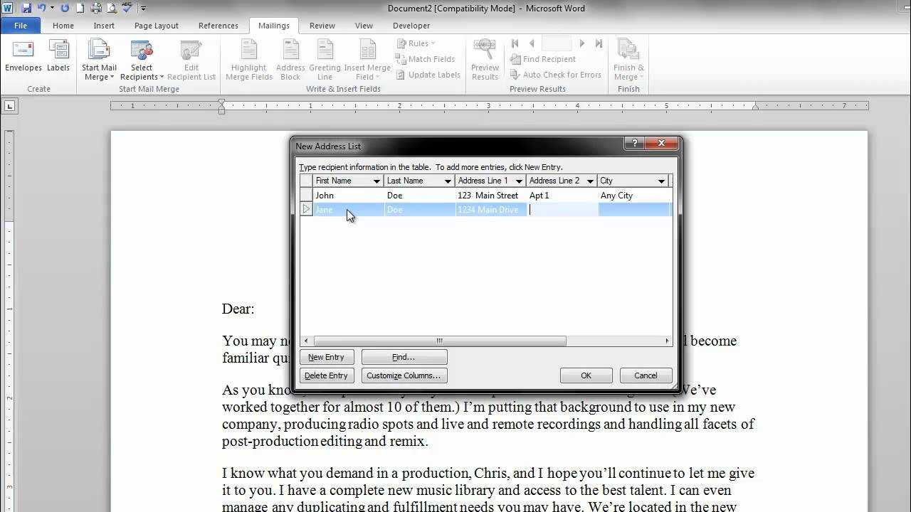 Mail Merge In Microsoft Word 2010 – For Beginners Throughout How To Create A Mail Merge Template In Word 2010