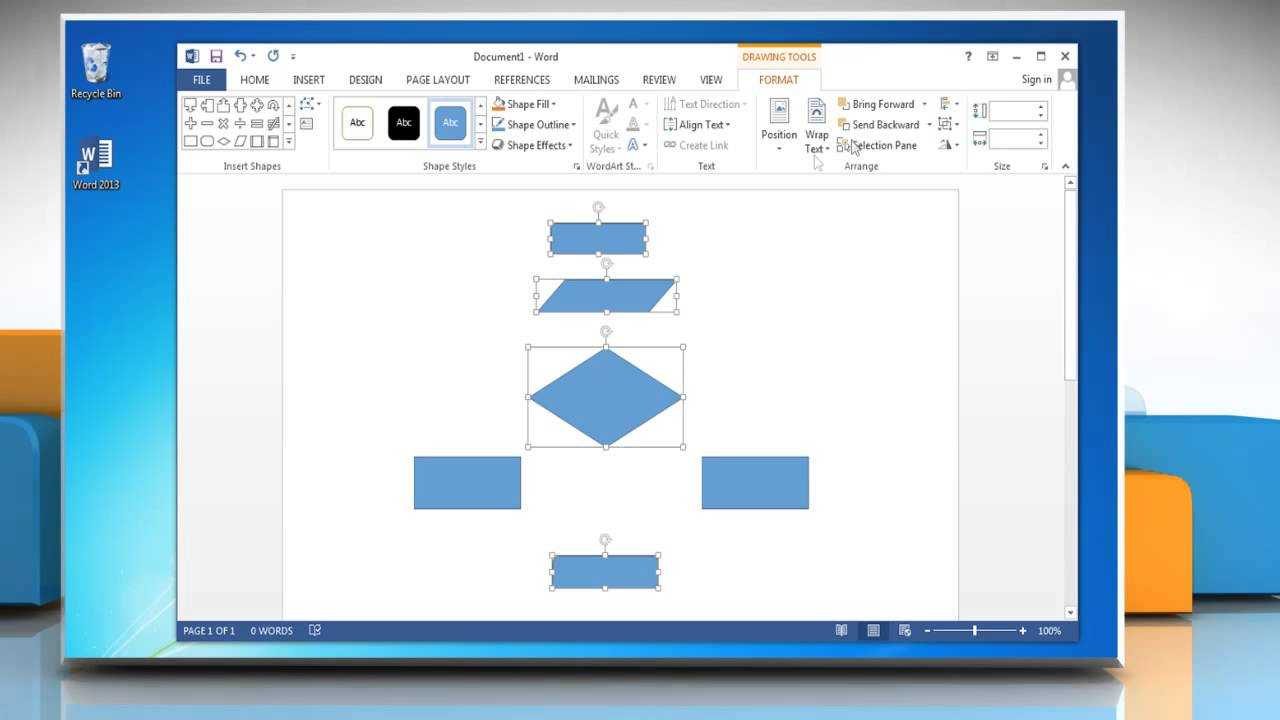 Make A Flowchart In Microsoft Word 2013 In Microsoft Word Flowchart Template