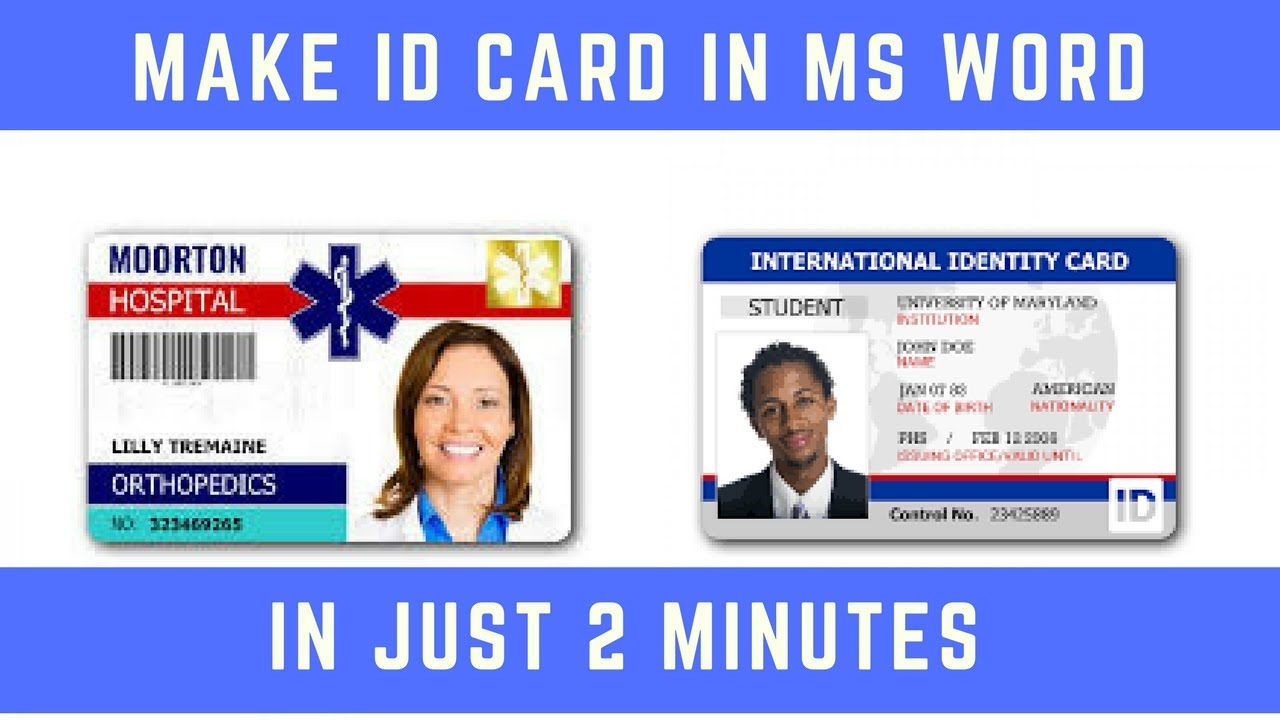 Make Id Card In Ms Word Hindi ✅ For Id Card Template For Microsoft Word