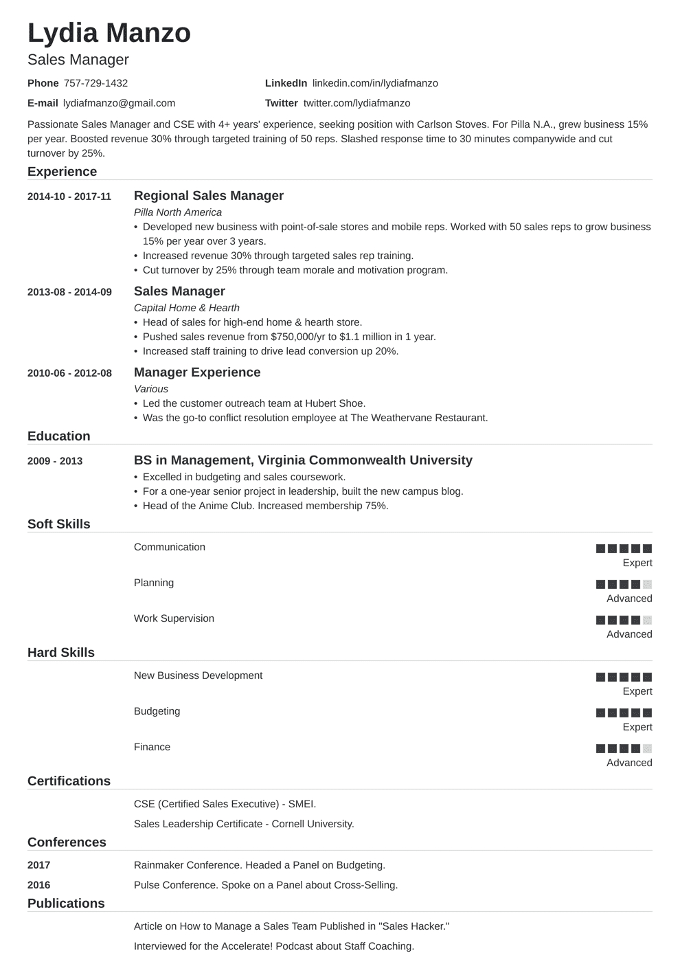 Manager Resume: Sample And Complete Guide [20+ Examples] For Operations Manager Report Template