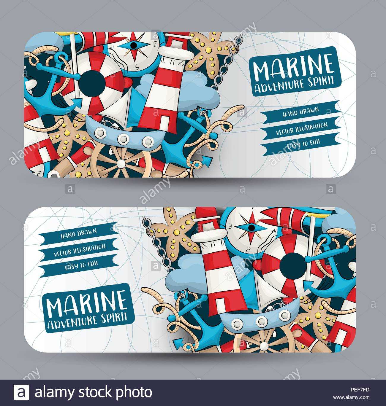 Marine Nautical Travel Concept. Horizontal Banner Template Inside Nautical Banner Template