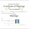 Marriage Certificate Template – Certificate Templates Pertaining To Certificate Of Marriage Template