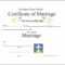 Marriage Certificate Template – Certificate Templates Pertaining To Certificate Of Marriage Template