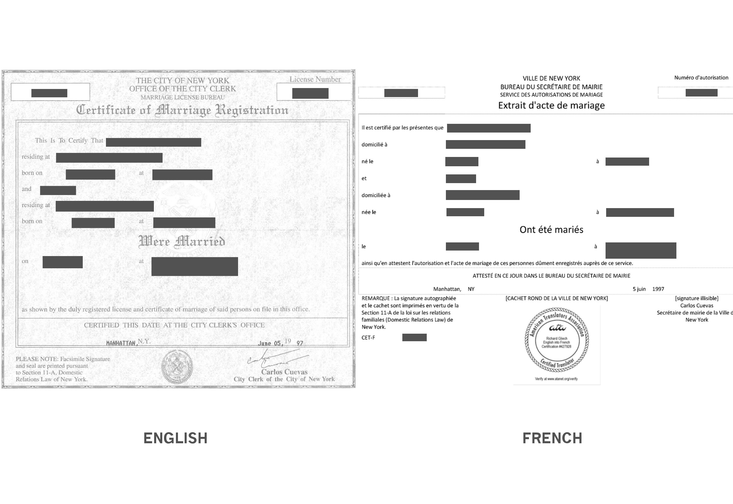Marriage Certificate Translation Sample – Richard Gliech For Marriage Certificate Translation Template