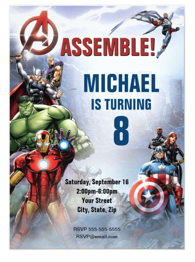marvel-avengers-birthday-invitation-zazzle-intended-for-avengers