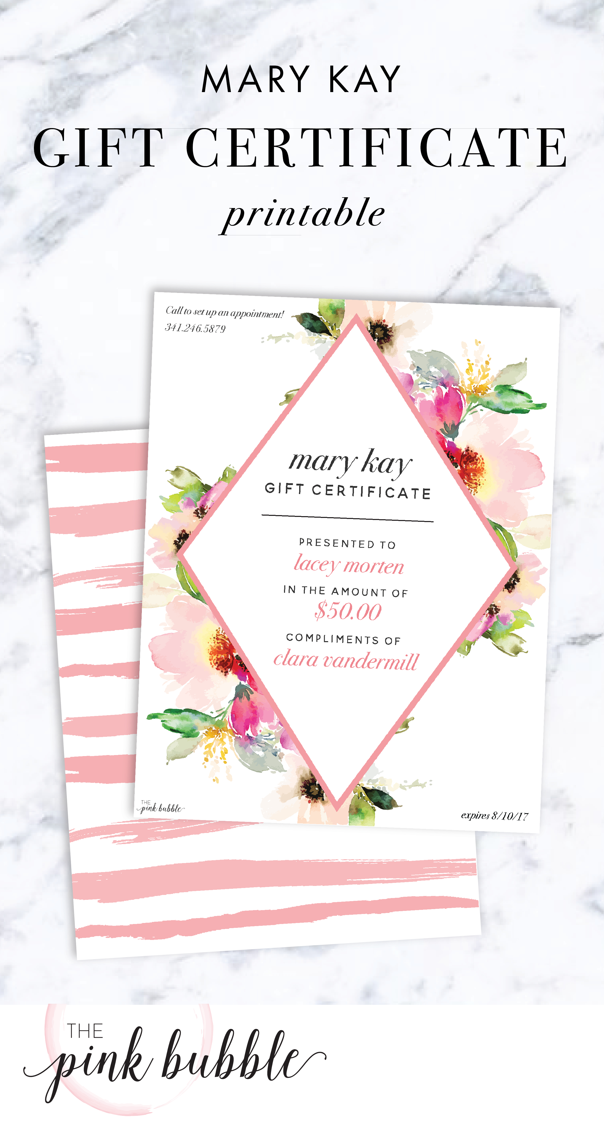 Mary Kay Gift Certificate! Find It Only At Www.thepinkbubble Inside Mary Kay Gift Certificate Template