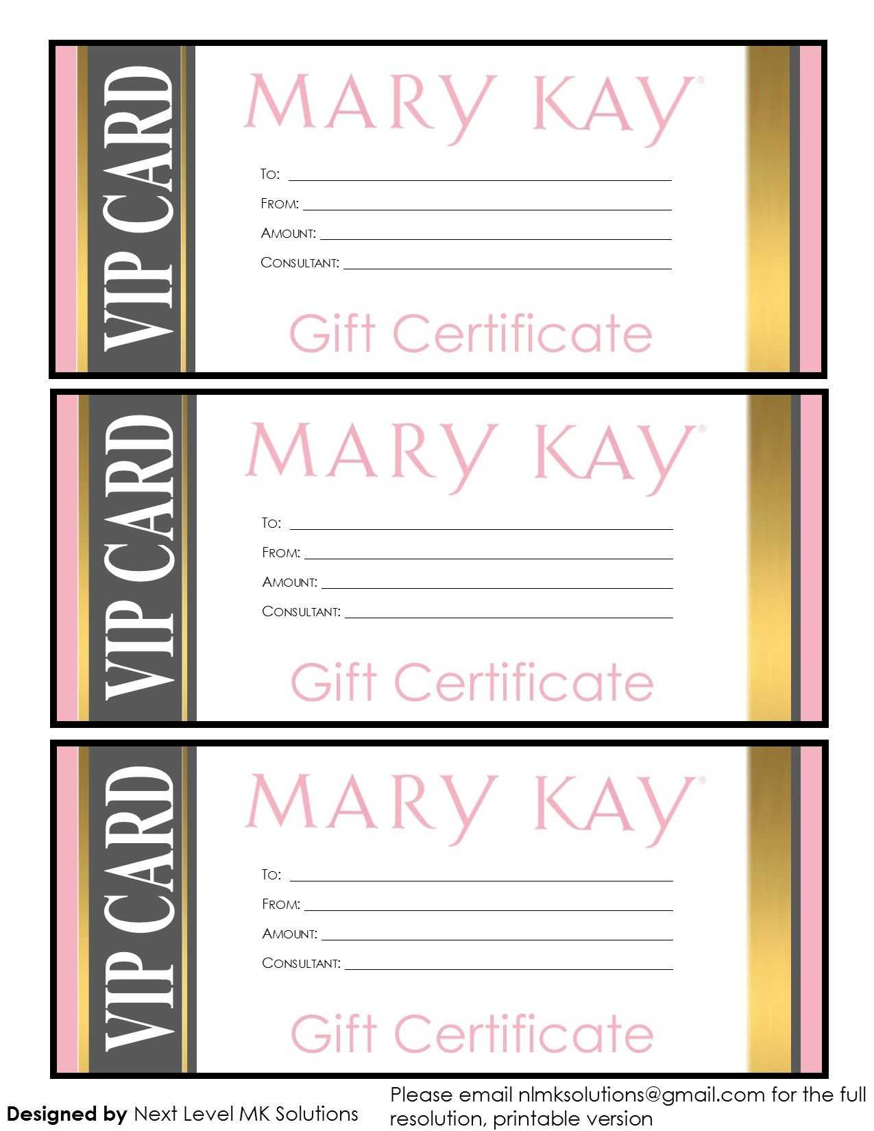 Mary Kay Gift Certificates - Please Email For The Full Pdf Inside Mary Kay Gift Certificate Template