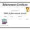 Math Achievement Award Printable Certificate Pdf | Math regarding Classroom Certificates Templates