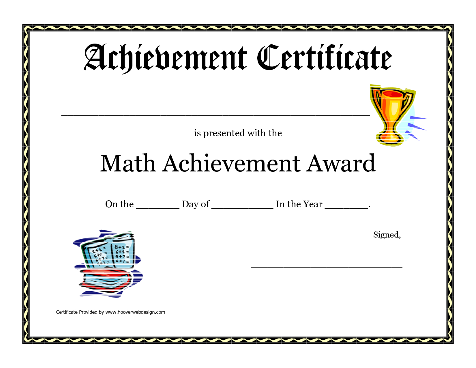 Math Achievement Award Printable Certificate Pdf | Math Within Hayes Certificate Templates