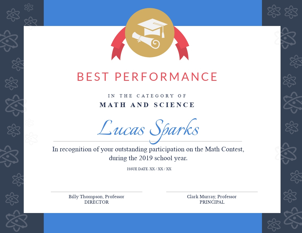 Math Contest – Certificate Template – Visme For Best Performance Certificate Template