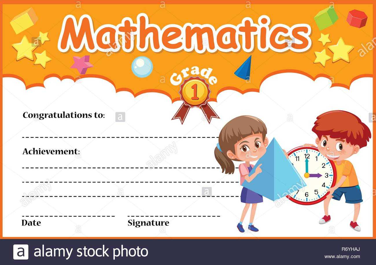 Mathematics Diploma Certificate Template Illustration Stock Regarding Math Certificate Template