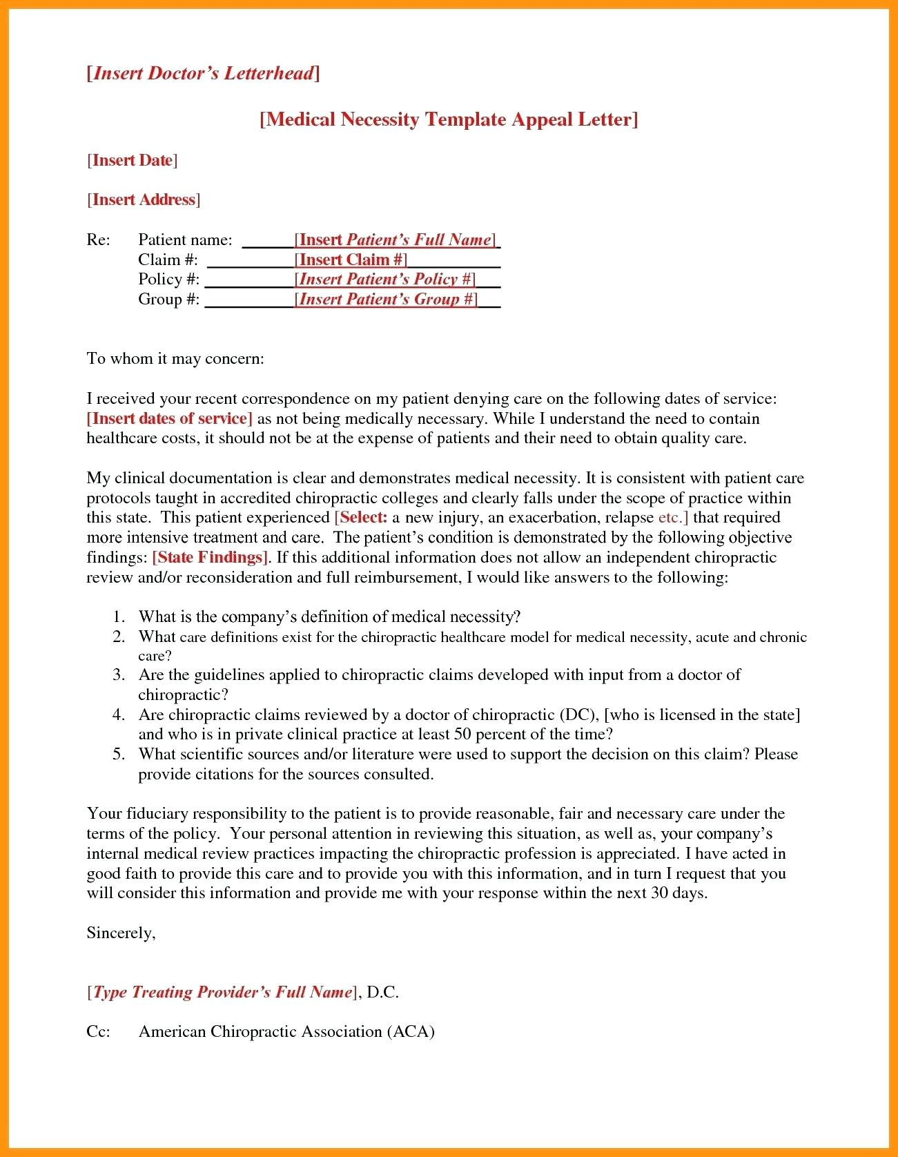 Medical Claim Appeal Letter Template Examples – Cellarpaper.co For Chiropractic Travel Card Template