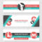 Medical Clinic And Health Center Banner Template Set. Round Badges.. with regard to Medical Banner Template