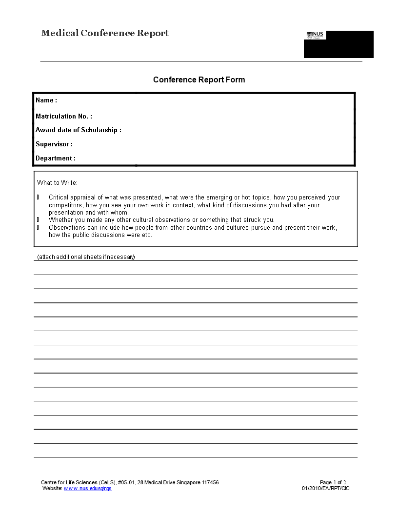 Medical Conference Report | Templates At Regarding Conference Report Template