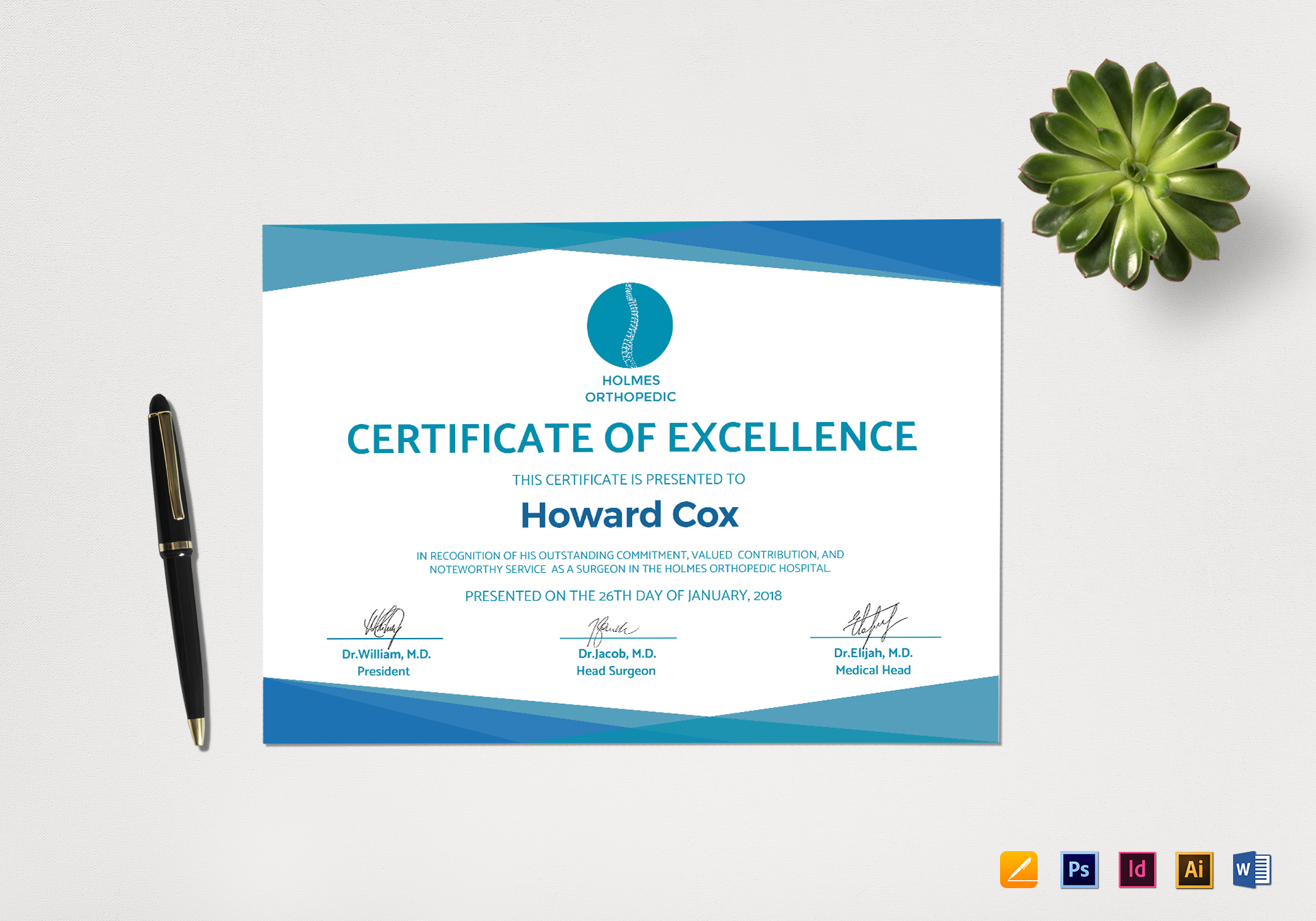 Medical Excellence Certificate Template Inside Indesign Certificate Template