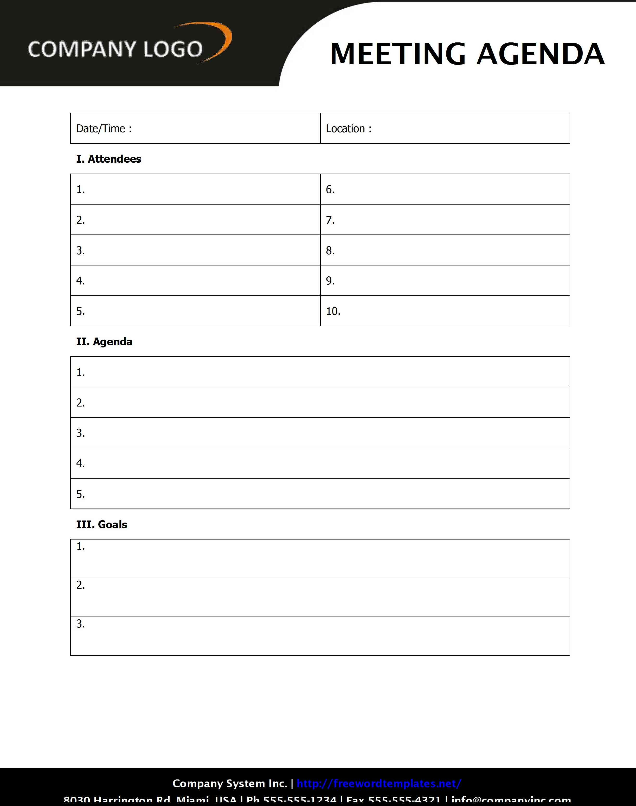 Meeting Agenda For Agenda Template Word 2010 With Regard To Agenda Template Word 2010
