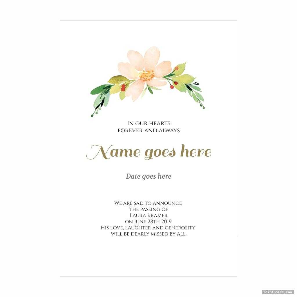 Memorial Cards For Funeral Template Printable – Printabler Throughout Memorial Cards For Funeral Template Free