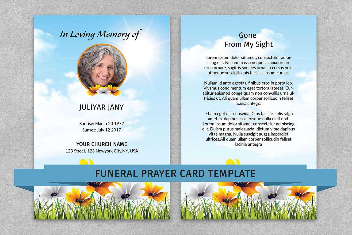 Memorial Prayer Card Template | Funeral Prayer Card Intended For Prayer Card Template For Word