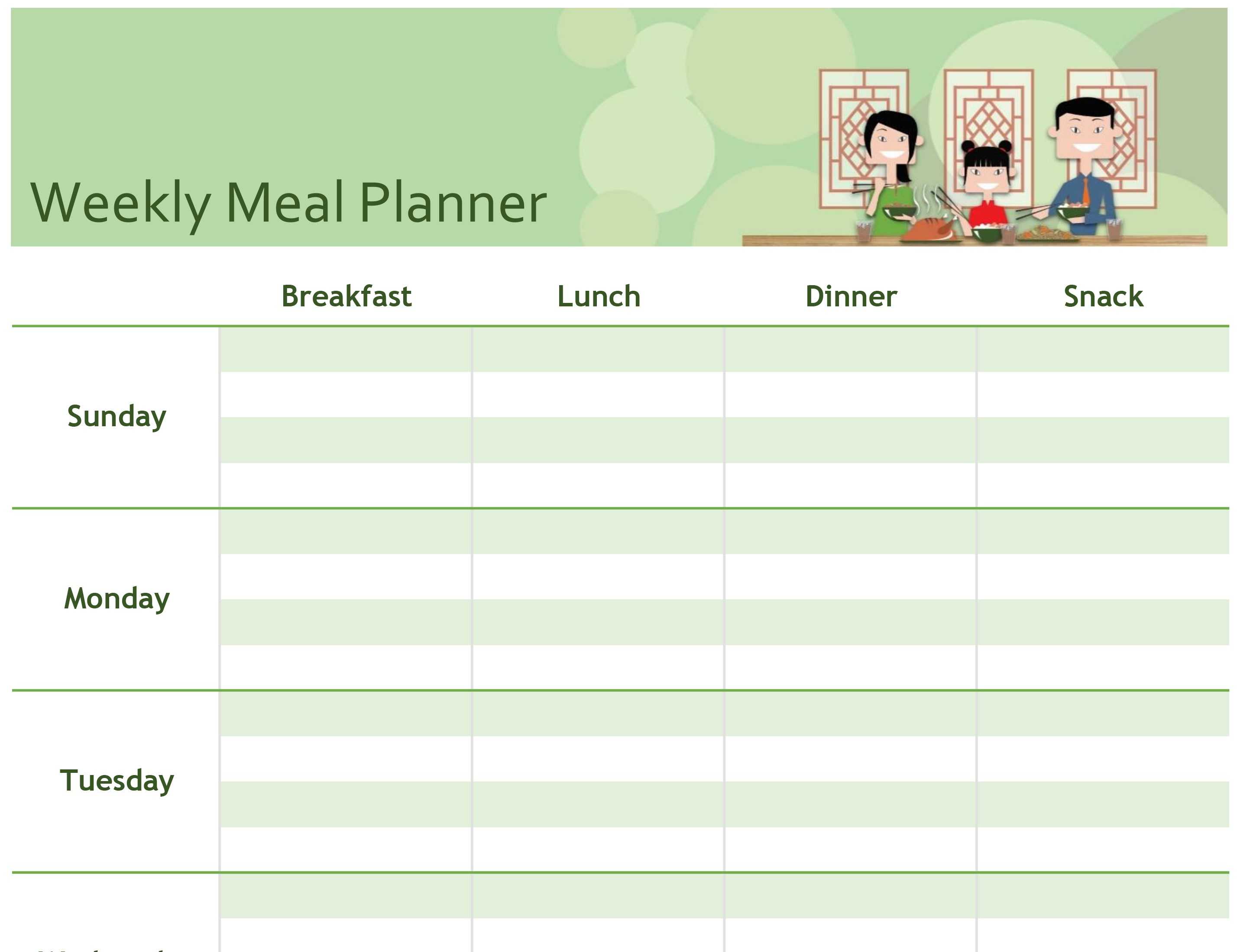 Menu Planning Template Word – Atlantaauctionco For Weekly Meal Planner Template Word