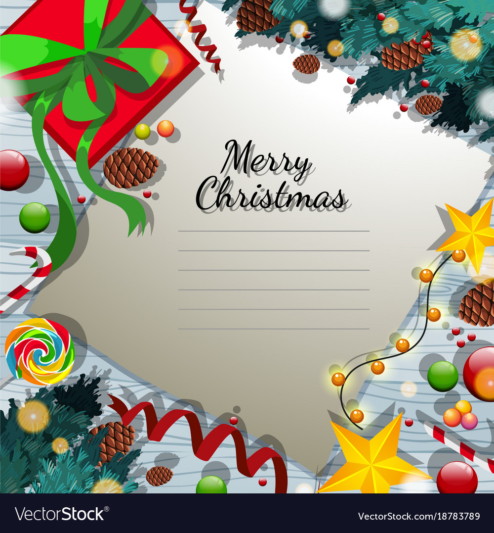 Merry Christmas Card Template With Present And Pertaining To Adobe Illustrator Christmas Card Template