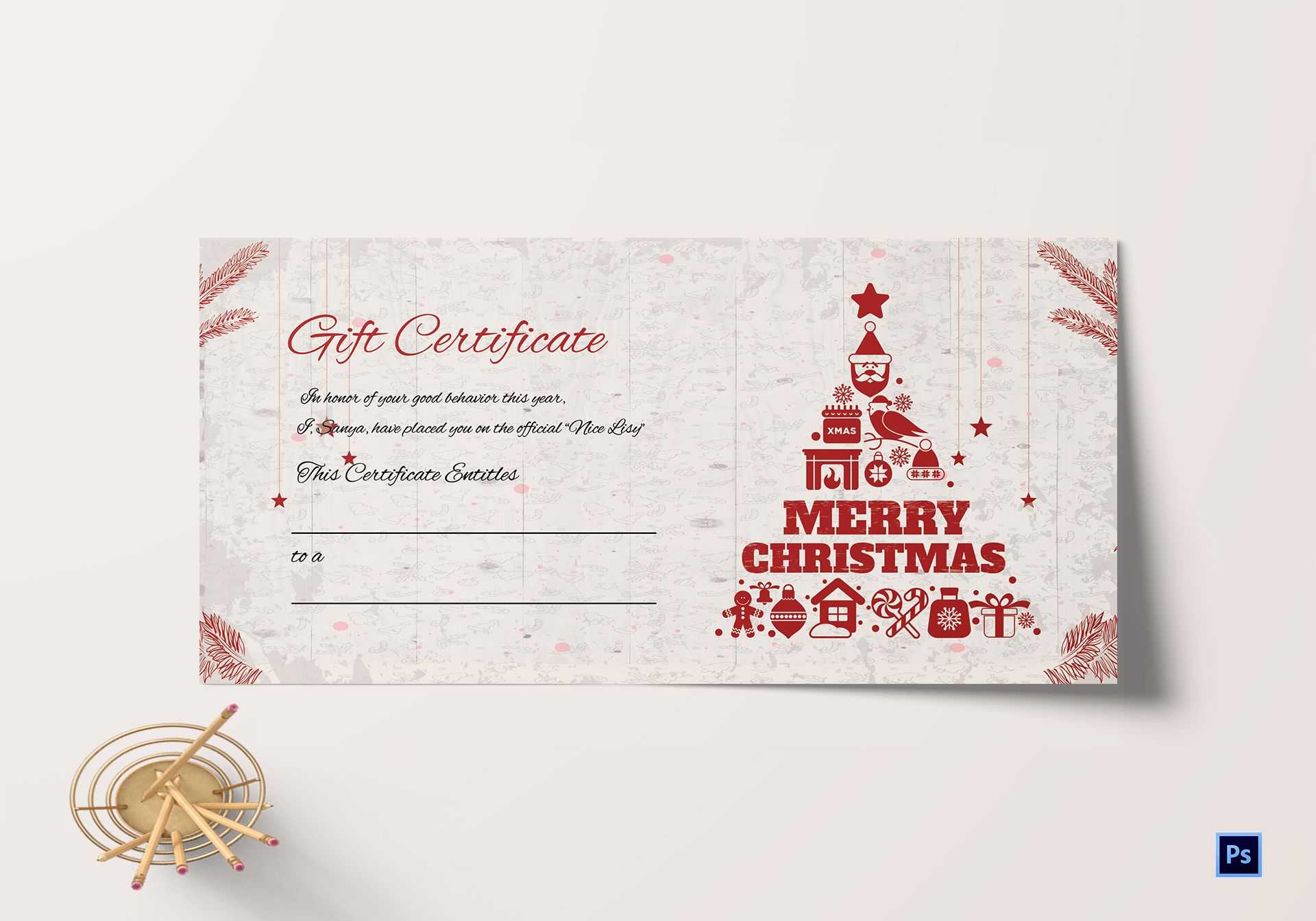 Merry Christmas Gift Certificate In Merry Christmas Gift Certificate Templates