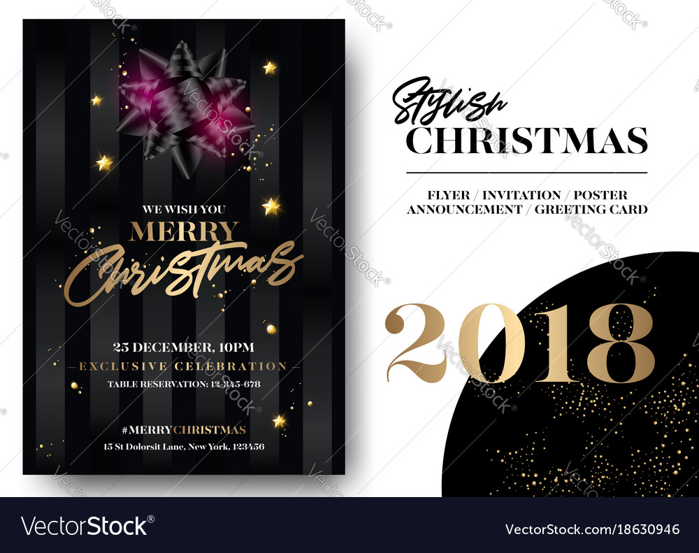 Merry Christmas Greeting Card Template Elegant In Table Reservation Card Template